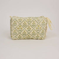 Large Toiletry Bag - Floral Lattice Buttercream