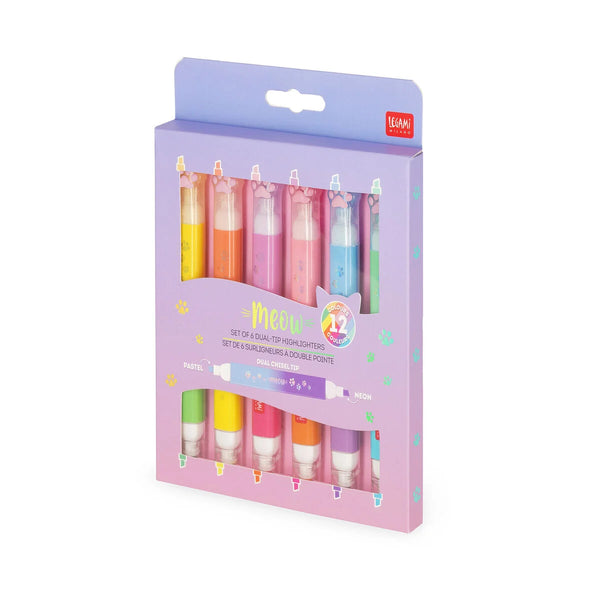 Dual-Tip Highlighters - Meow Kitty