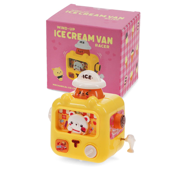 Rex London UK - Wind-up ice cream van racer - Yellow