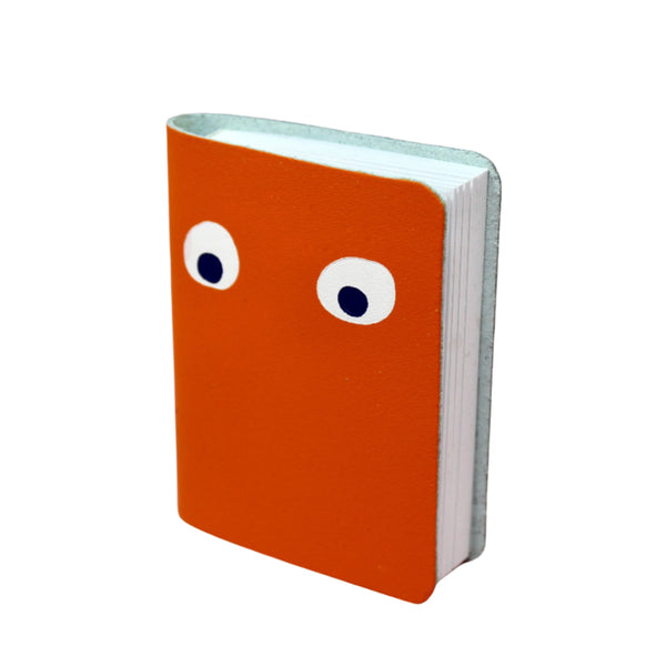 Googly Eye Mini Leather Notebook - Orange
