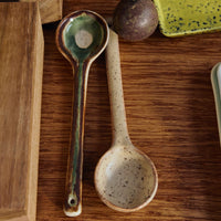 70s Ceramics Set of 2 Serving Spoons, Hills
