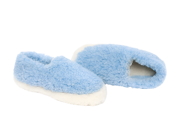 Wool Slippers - Light Blue