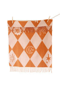 Lambswool Baby Blanket in Harlequin Jacquard