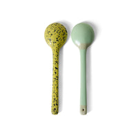 70s Ceramics Set of 2 Serving Spoons, Mines