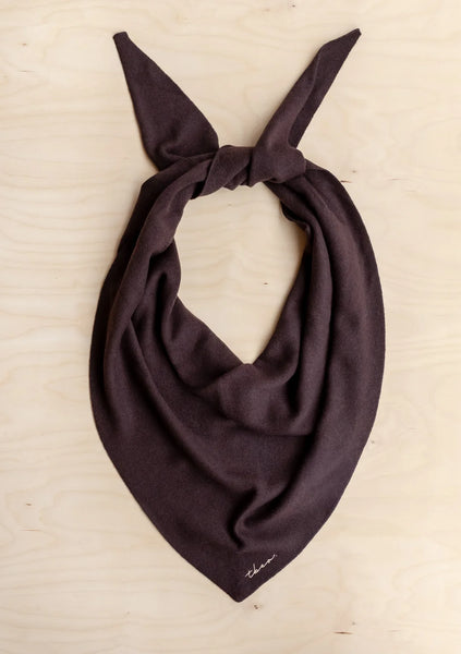 Large Merino Triangle Scarf in Brown
