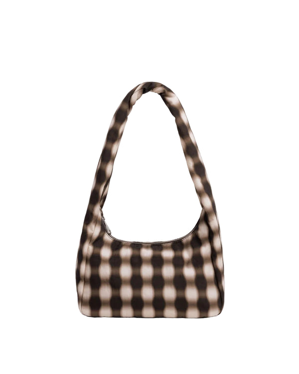 Small Nylon Meringue Bag - Blurred Gingham Brown