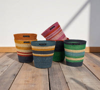 Seagrass Waste Paper Basket in Tuscan & Guardsman Red