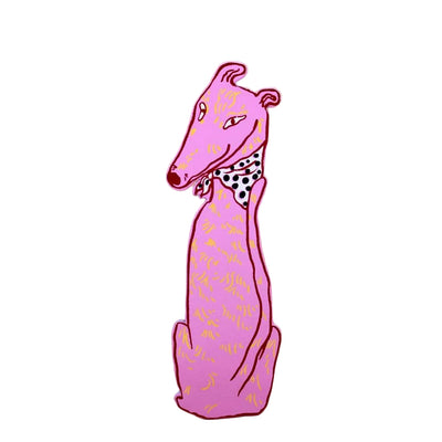 Dog Tails Bookmark - Hot Pink