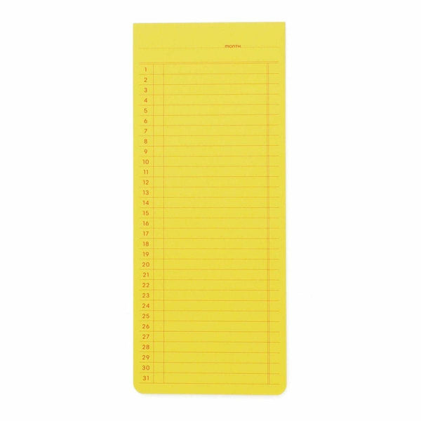 Sticky Memo Pad Monthly - Yellow