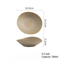 Gohobi Japanese Ceramic Irregular Salad Bowl: 8.5 inch