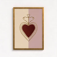 Queen of the Rodeo - Giclee Art Print Love Heart (Mauve): A3