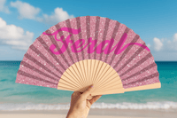 Feral Pink Glitter 23cm fan