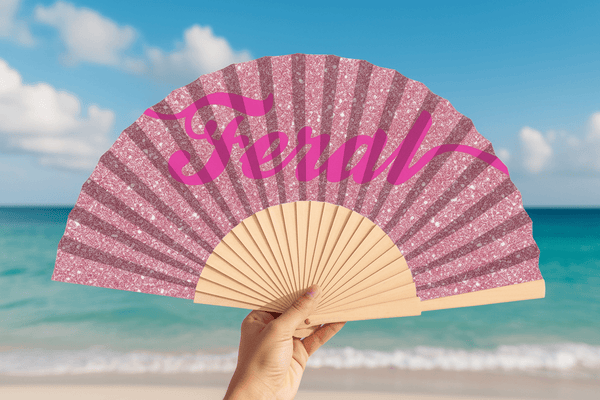 Feral Pink Glitter 23cm fan