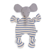 Cotton Knit Baby Comforter: Elephant Cobalt