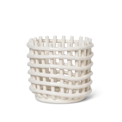 Ceramic Basket - Small - Off White