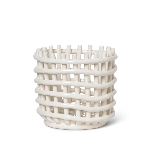 Ceramic Basket - Small - Off White