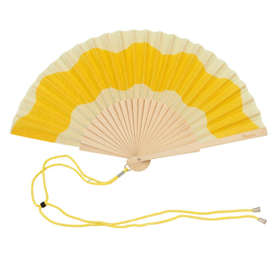 Hand Fan - Yellow Wave