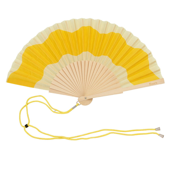 Hand Fan - Yellow Wave