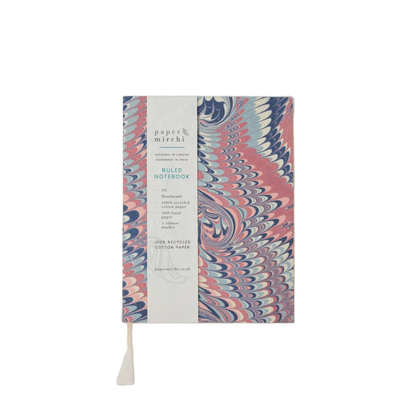 A5 Ruled Notebook - Twisted Scallops Hydrangea