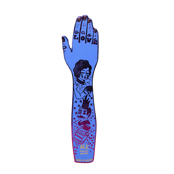 Tattooed Arm Bookmark - Cornflower