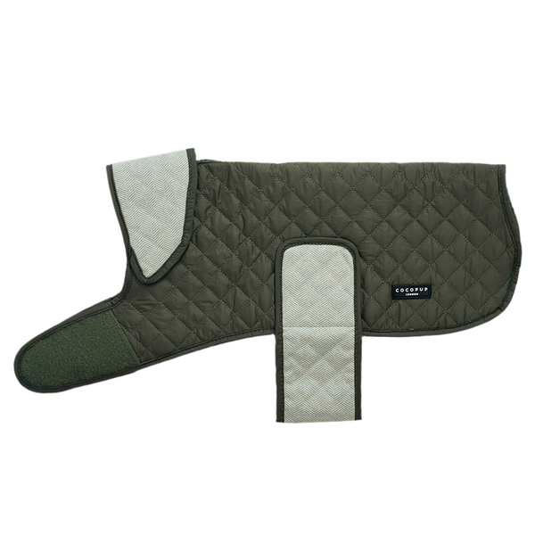 Luxe Quilted Dog Coat - Country Khaki - S