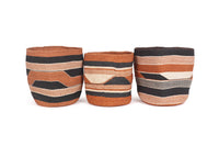 The Basket Room - KADI: Geometric Natural and Black Baskets: Stripes & Checks - Medium