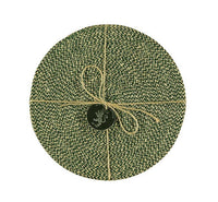 Jute Placemats 27cm in Olive, Tied Set of 4