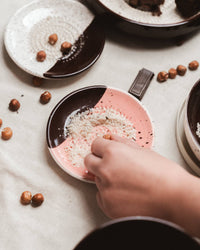Small Ceramic Garlic Grater Plate - Gift Ready - Chocolate: WITH PACKAGING