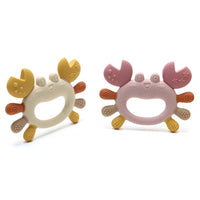 Silicone Teething Ring Crab - Beige