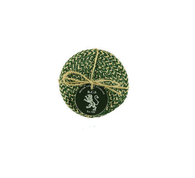 Jute Coasters in Olive Green/Natural, Tied Set of 4
