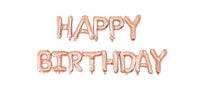 Rose Gold Mylar Balloons - Happy Birthday