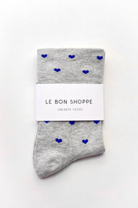 Heart Sneaker Socks- White/ Red