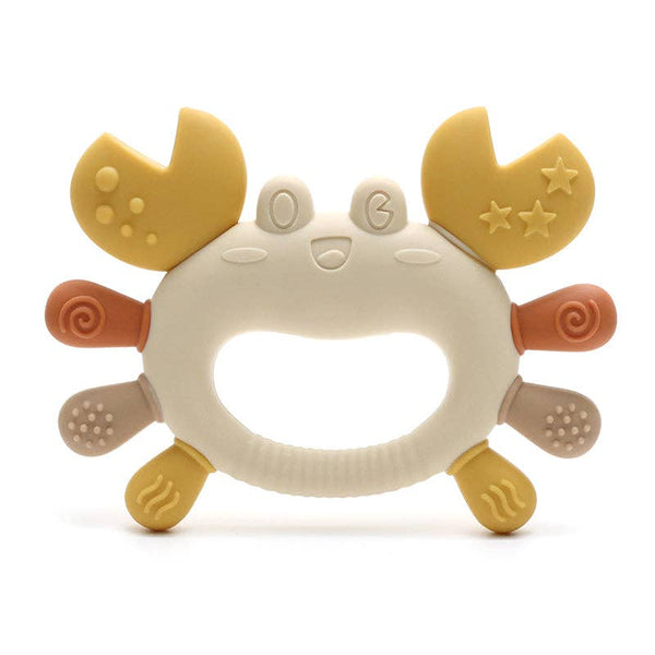 Silicone Teething Ring Crab - Beige