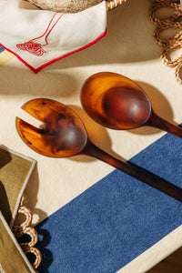 Resin Salad Servers - Amber