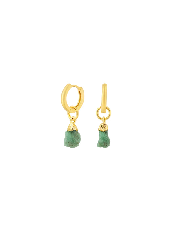 Mohica Raw Emerald Hoops