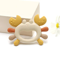 Silicone Teething Ring Crab - Beige