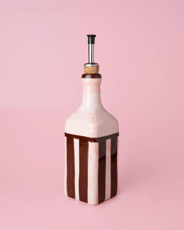 Ceramic Olive Oil Dispenser 475 ml – Pink Chocolate