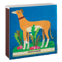 Whippet and Radishes Matches - Square Matchboxes
