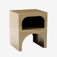 Madam Stoltz - Metal Side Table with Shelf (Taupe)