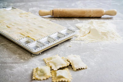Ravioli Tray and Rolling Pin