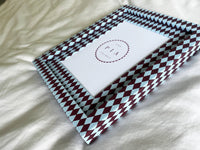 Burgundy & Blue Harlequin Frame: 10x8in (7x5in)