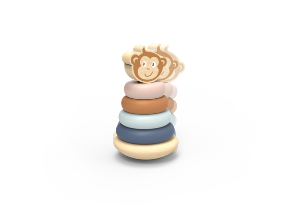 Wooden Monkey Roly-Poly Stacker