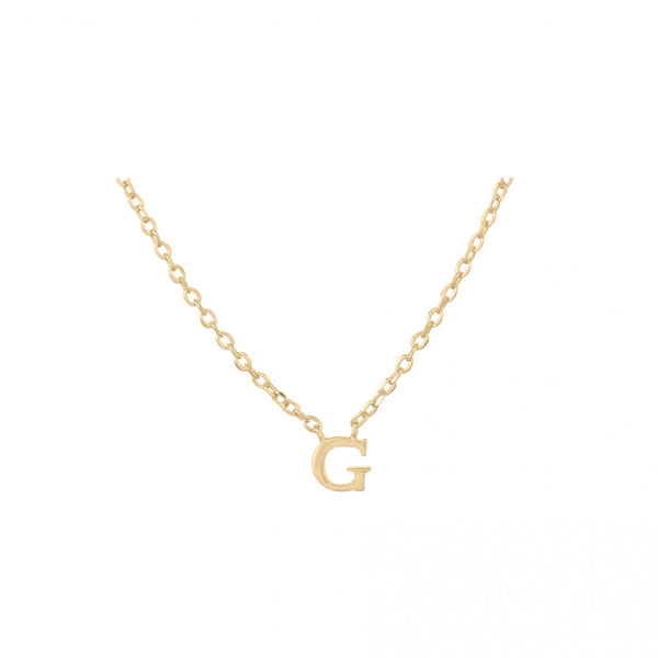 Note Necklace - Letter G - Gold