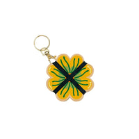 Keyring Flower Press - Greens & Yellows