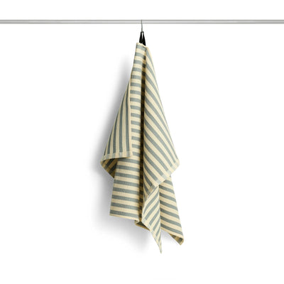 Canteen Tea Towel - Green and Yellow Block Stripe