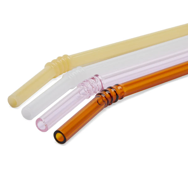 Sip Swirl Glass Straws - Set of 4