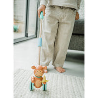 Wooden Monkey Push Along