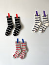 Striped Boyfriend Socks: Red Stripe