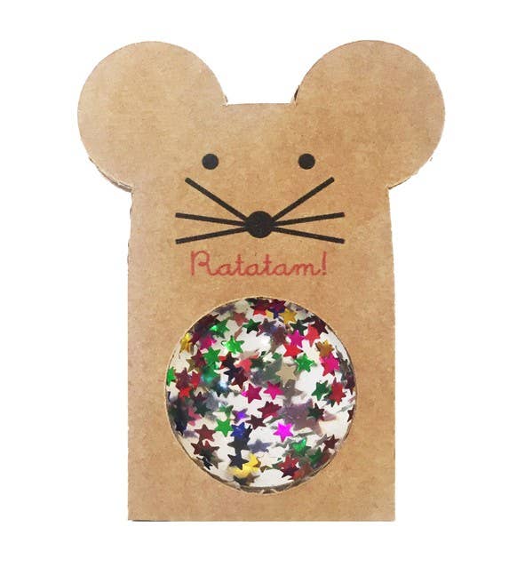 Glitter Mouse Bouncing Ball - Multicoloured Stars