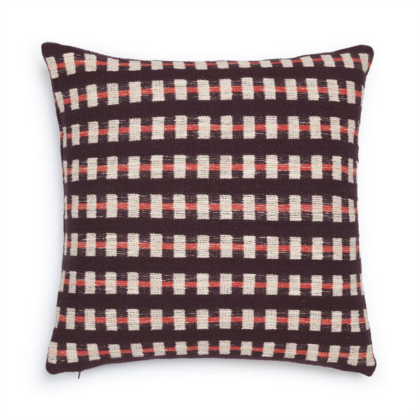 Cotton Woven Cushion Cover: Hila Burgundy